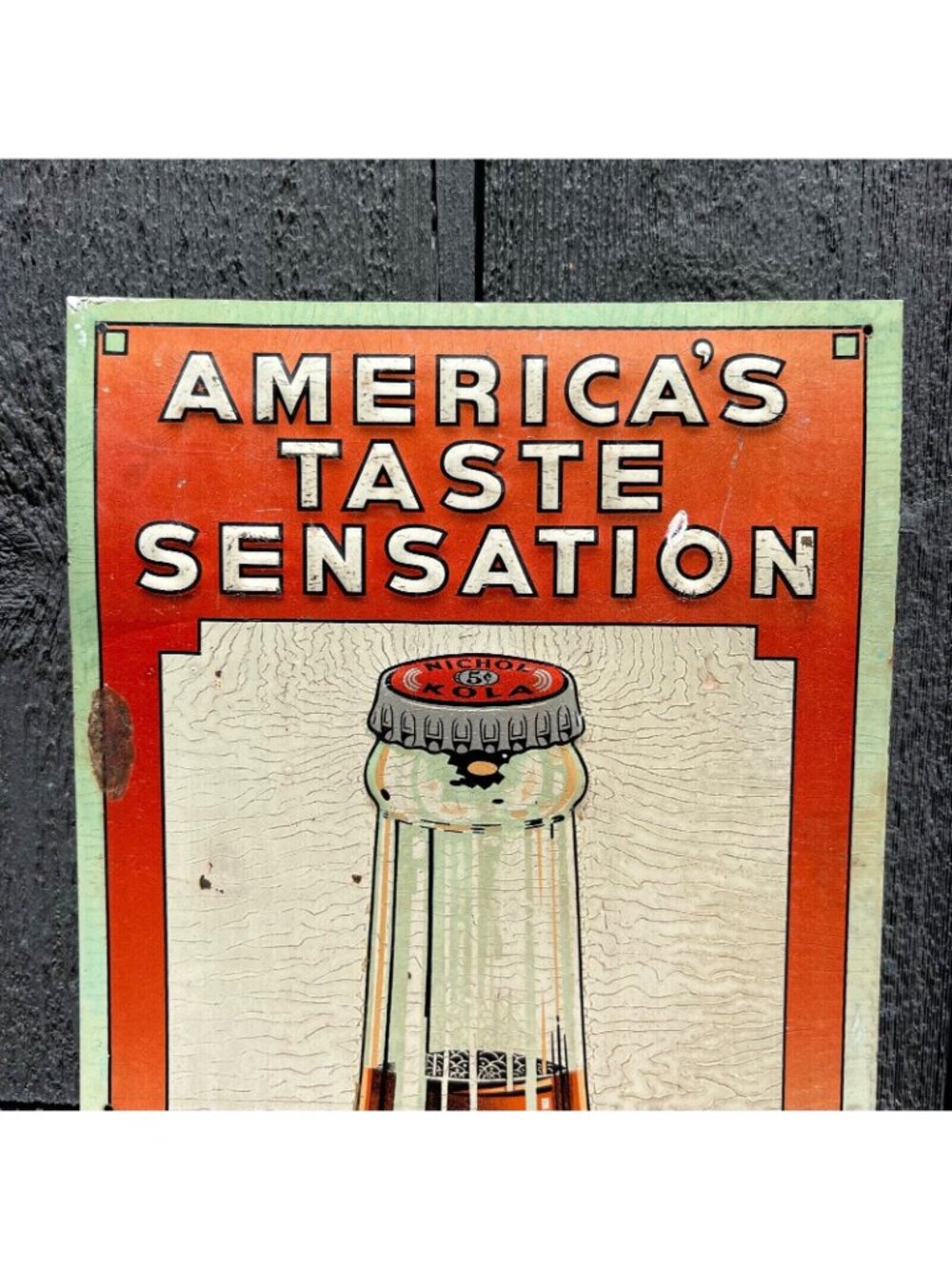 1930s Nichol Kola Cola Vertical Metal Advertising Sign Taste Sensation - Picture 2 of 16